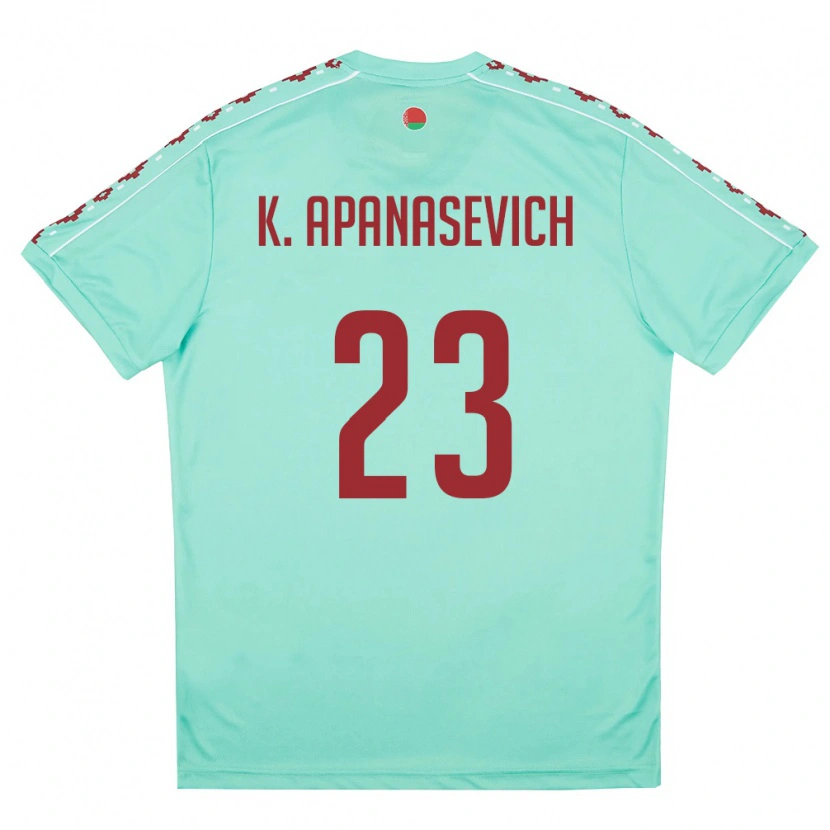 DanxenキッズベラルーシKirill Apanasevich#23ライトグリーン バーガンディアウェイシャツ26-28ジャージーユニフォーム