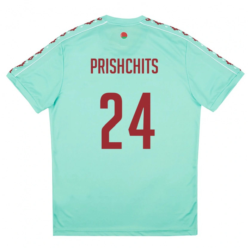 DanxenキッズベラルーシDaniil Prishchits#24ライトグリーン バーガンディアウェイシャツ26-28ジャージーユニフォーム