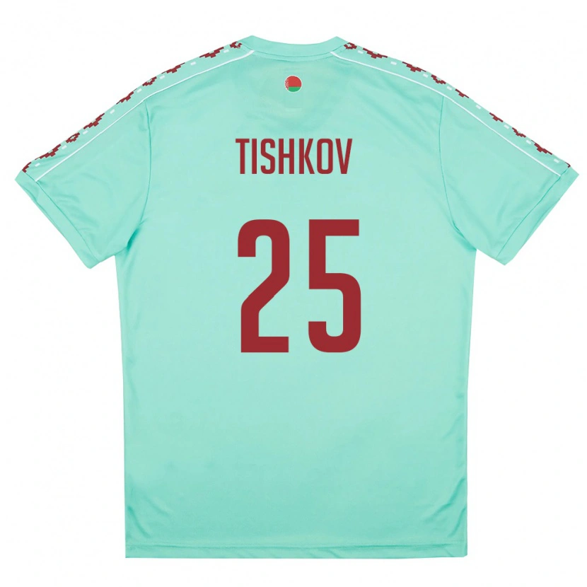 DanxenキッズベラルーシNikita Tishkov#25ライトグリーン バーガンディアウェイシャツ26-28ジャージーユニフォーム