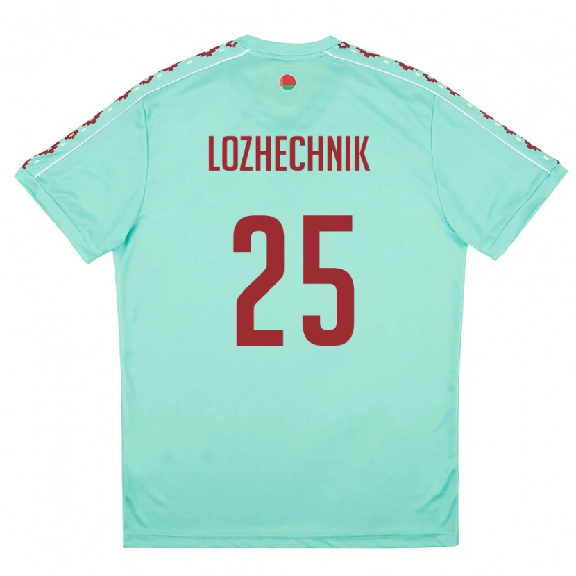 DanxenキッズベラルーシDmitriy Lozhechnik#25ライトグリーン バーガンディアウェイシャツ26-28ジャージーユニフォーム