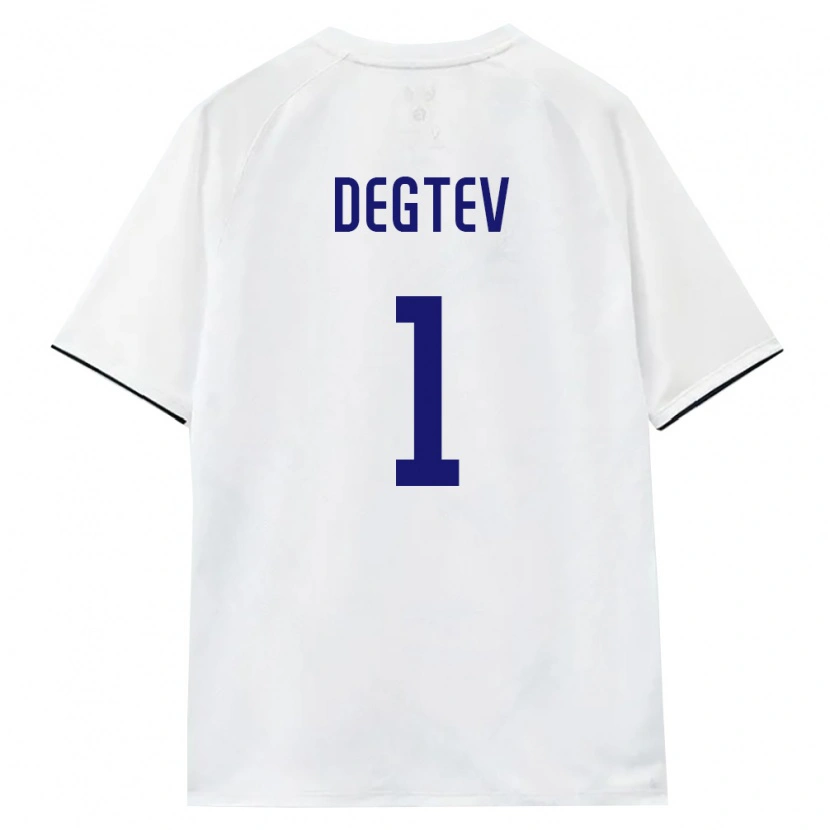 DanxenキッズロシアAleksandr Degtev#1白 茶 黒アウェイシャツ26-28ジャージーユニフォーム