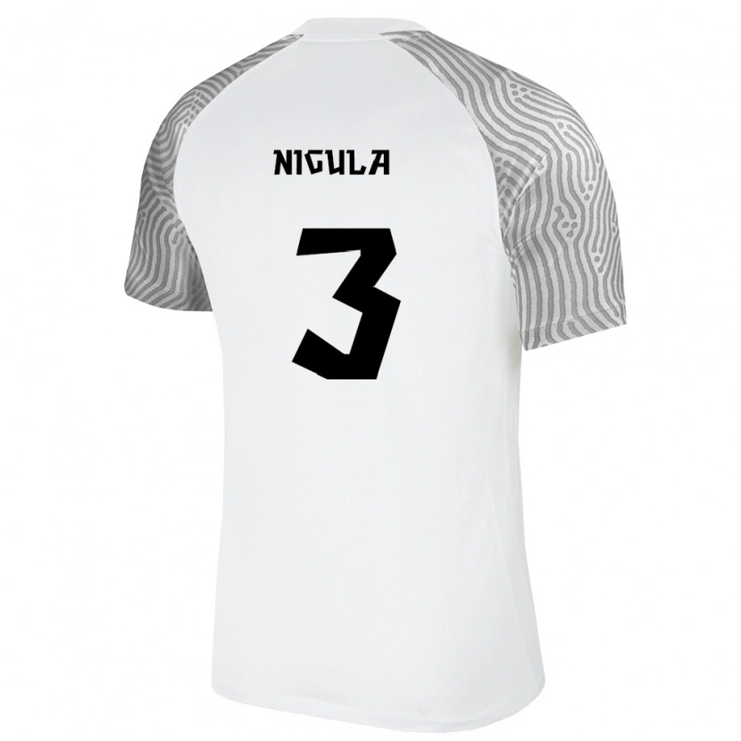 DanxenキッズエストニアRomet Nigula#3白 灰アウェイシャツ26-28ジャージーユニフォーム