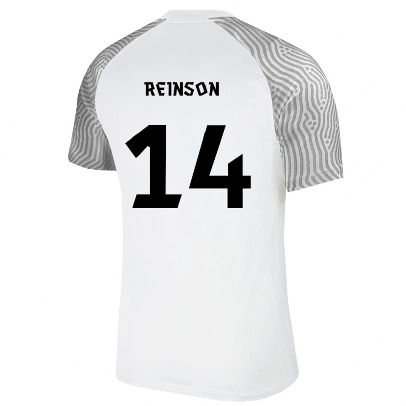 DanxenキッズエストニアPärtel Reinson#14白 灰アウェイシャツ26-28ジャージーユニフォーム