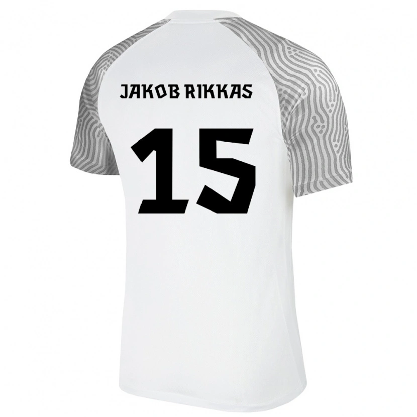 DanxenキッズエストニアHenri Jakob Rikkas#15白 灰アウェイシャツ26-28ジャージーユニフォーム