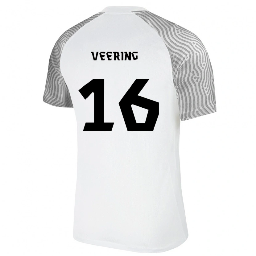 DanxenキッズエストニアRobert Veering#16白 灰アウェイシャツ26-28ジャージーユニフォーム