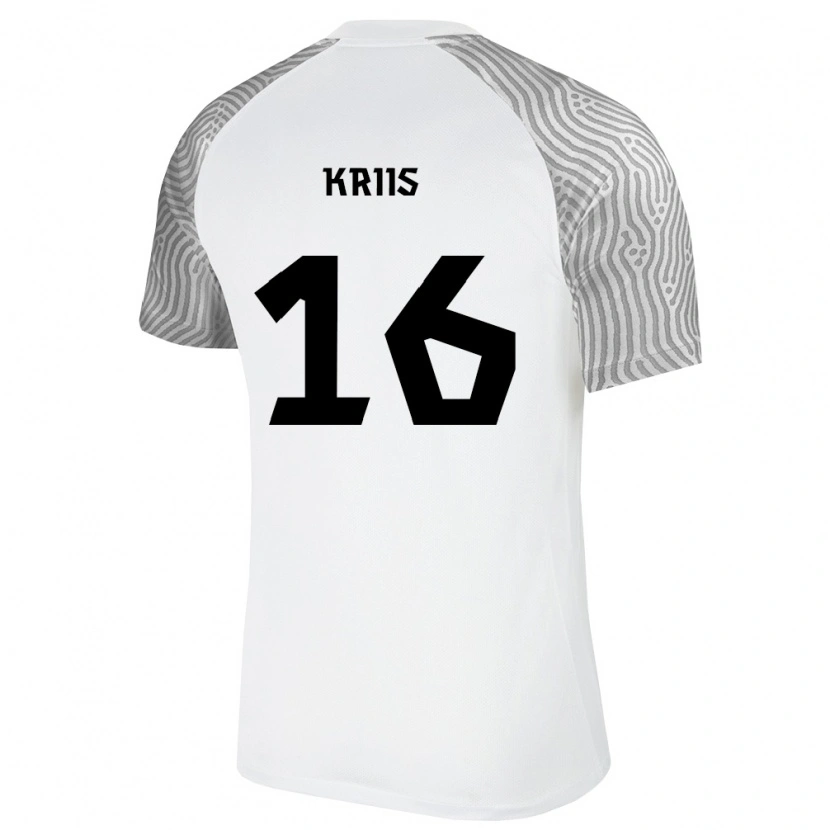 DanxenキッズエストニアKristjan Kriis#16白 灰アウェイシャツ26-28ジャージーユニフォーム