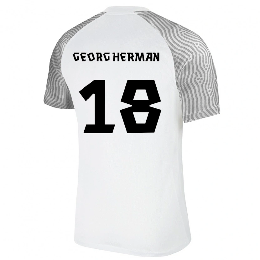 DanxenキッズエストニアGustav Georg Herman#18白 灰アウェイシャツ26-28ジャージーユニフォーム