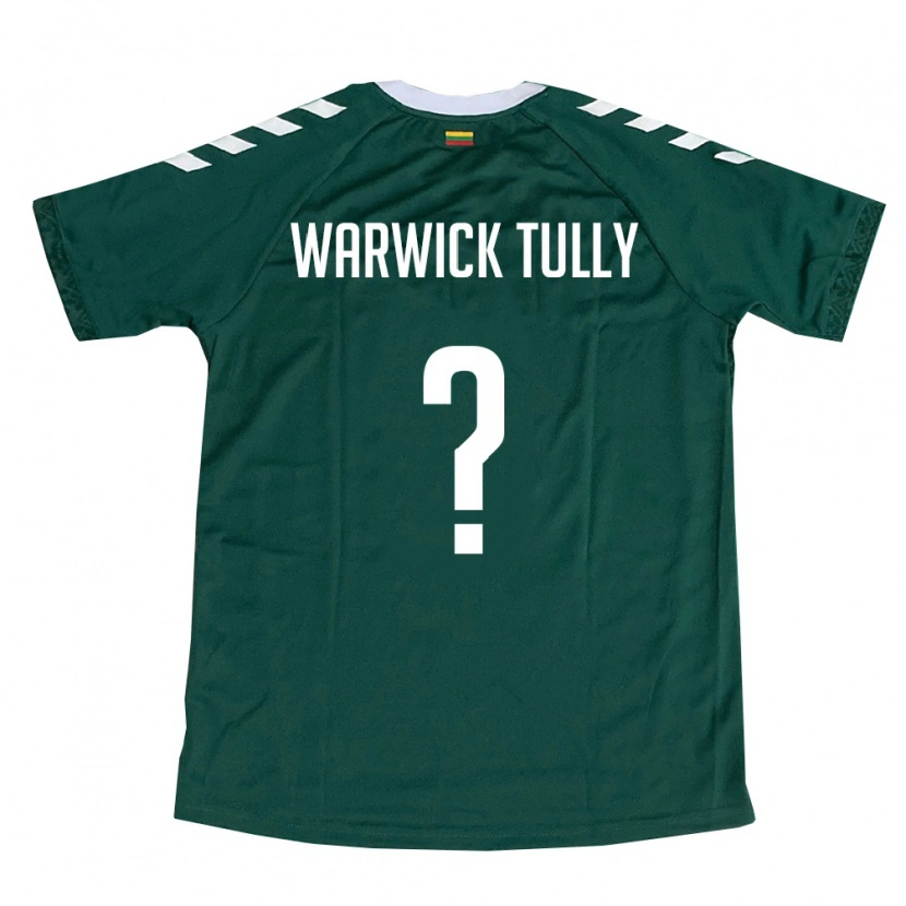 DanxenキッズリトアニアBenjamin Warwick Tully#0ダークグリーン 白アウェイシャツ26-28ジャージーユニフォーム