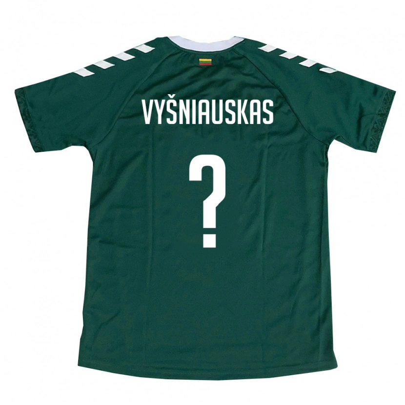 DanxenキッズリトアニアDžiugas Vyšniauskas#0ダークグリーン 白アウェイシャツ26-28ジャージーユニフォーム