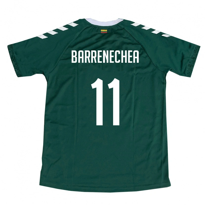 DanxenキッズリトアニアFelipe Barrenechea#11ダークグリーン 白アウェイシャツ26-28ジャージーユニフォーム