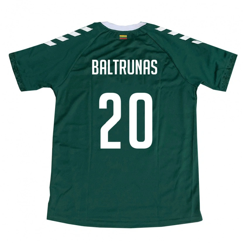 DanxenキッズリトアニアŽygimantas Baltrūnas#20ダークグリーン 白アウェイシャツ26-28ジャージーユニフォーム