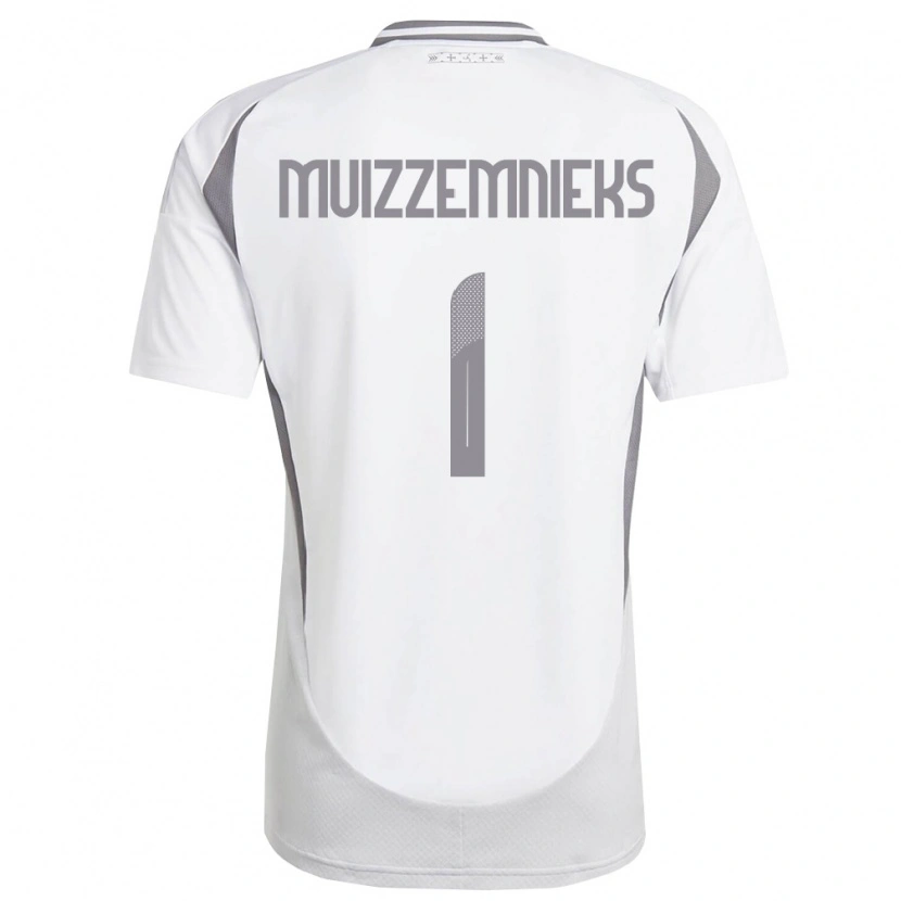 DanxenキッズラトビアMareks Muizzemnieks#1白 ダークグレーアウェイシャツ26-28ジャージーユニフォーム
