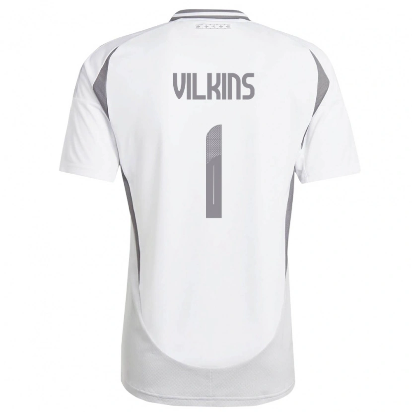 DanxenキッズラトビアHugo Vilkins#1白 ダークグレーアウェイシャツ26-28ジャージーユニフォーム