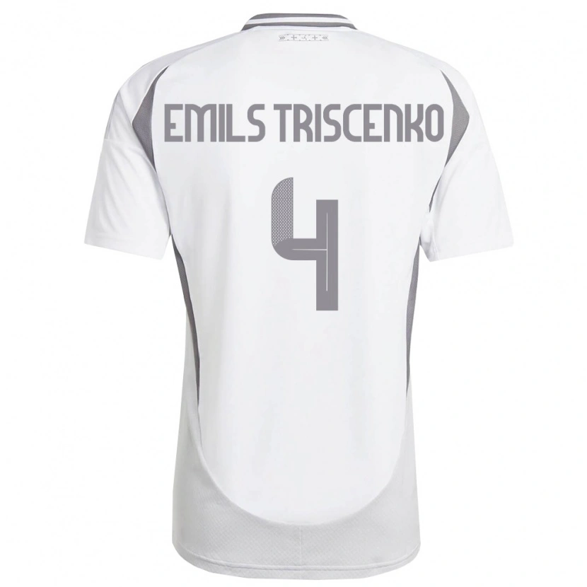 DanxenキッズラトビアValters Emils Triscenko#4白 ダークグレーアウェイシャツ26-28ジャージーユニフォーム
