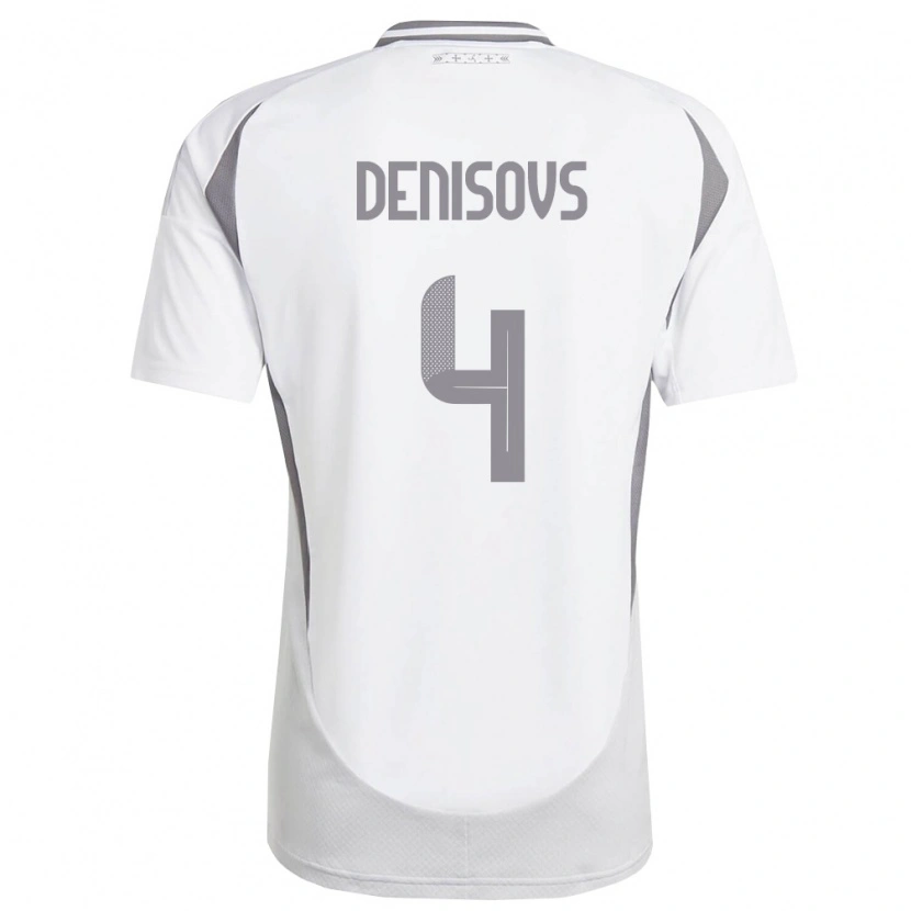 DanxenキッズラトビアDeniss Denisovs#4白 ダークグレーアウェイシャツ26-28ジャージーユニフォーム