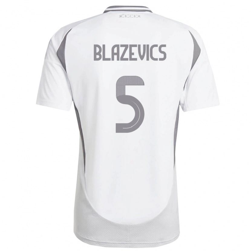 DanxenキッズラトビアJegors Blazevics#5白 ダークグレーアウェイシャツ26-28ジャージーユニフォーム