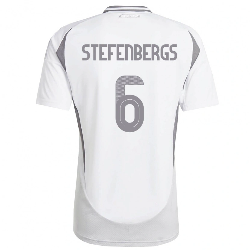 DanxenキッズラトビアLinarts Stefenbergs#6白 ダークグレーアウェイシャツ26-28ジャージーユニフォーム