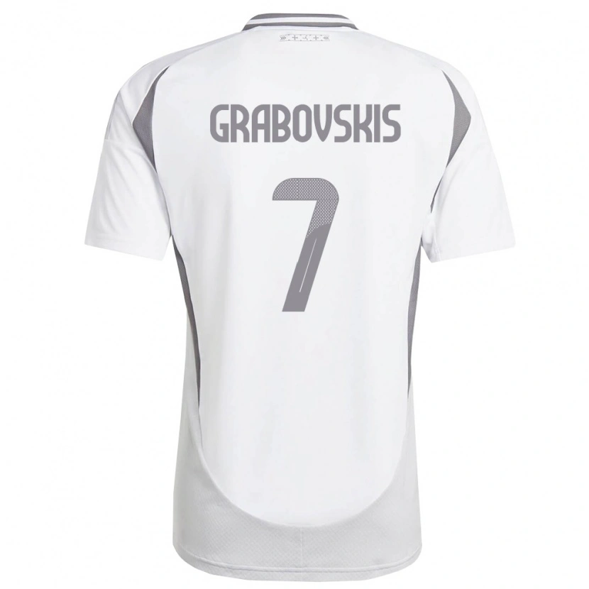 DanxenキッズラトビアKristaps Grabovskis#7白 ダークグレーアウェイシャツ26-28ジャージーユニフォーム