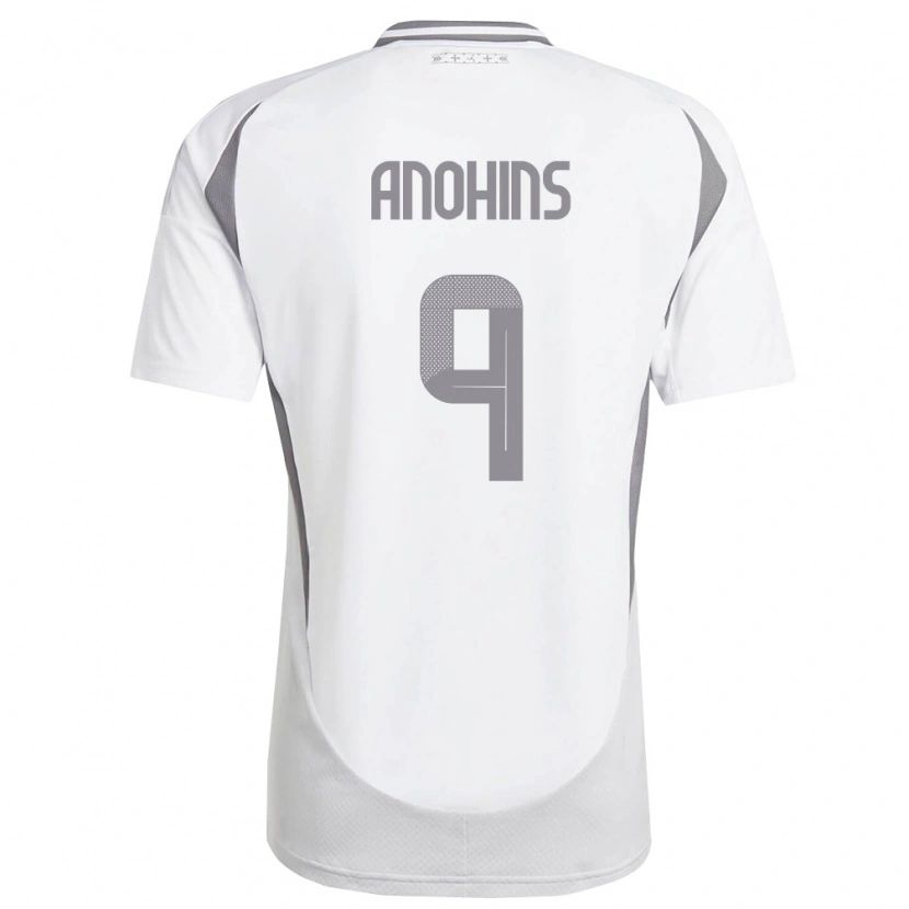 DanxenキッズラトビアIlija Anohins#9白 ダークグレーアウェイシャツ26-28ジャージーユニフォーム