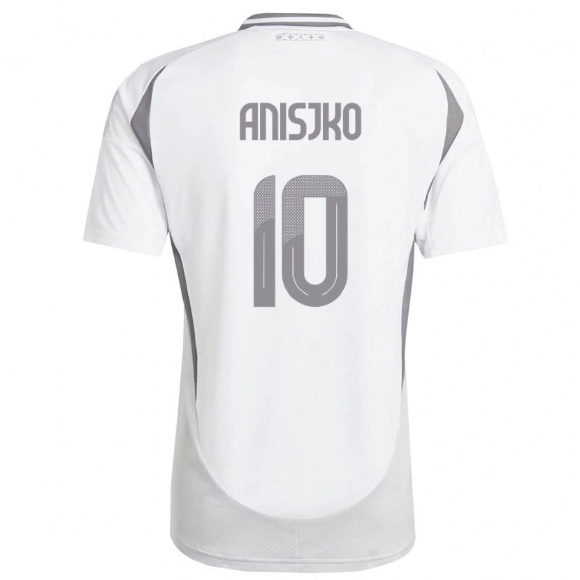 Danxenキッズラトビアダニー・アニスコ#10白 ダークグレーアウェイシャツ26-28ジャージーユニフォーム