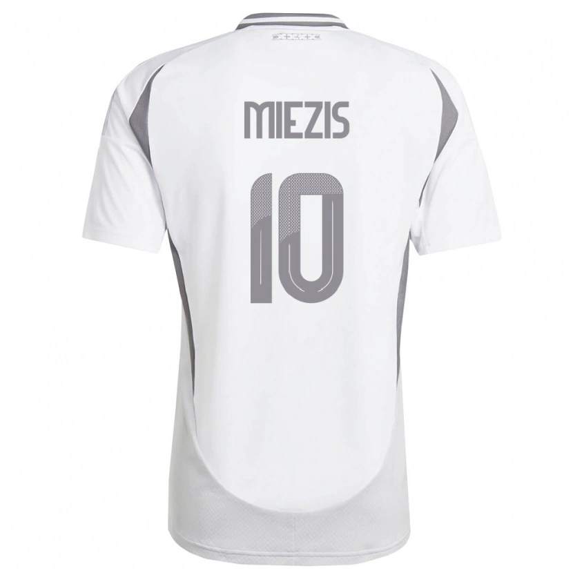 DanxenキッズラトビアKarlis Miezis#10白 ダークグレーアウェイシャツ26-28ジャージーユニフォーム
