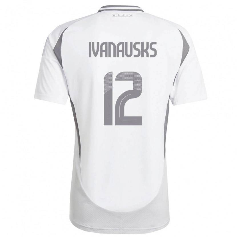 DanxenキッズラトビアIvans Ivanausks#12白 ダークグレーアウェイシャツ26-28ジャージーユニフォーム
