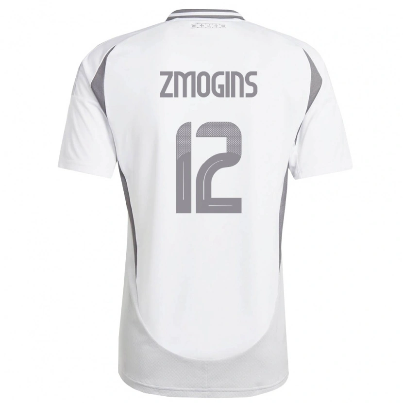 DanxenキッズラトビアReinis Zmogins#12白 ダークグレーアウェイシャツ26-28ジャージーユニフォーム