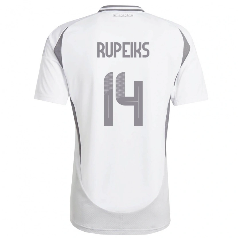 DanxenキッズラトビアKrisjanis Rupeiks#14白 ダークグレーアウェイシャツ26-28ジャージーユニフォーム