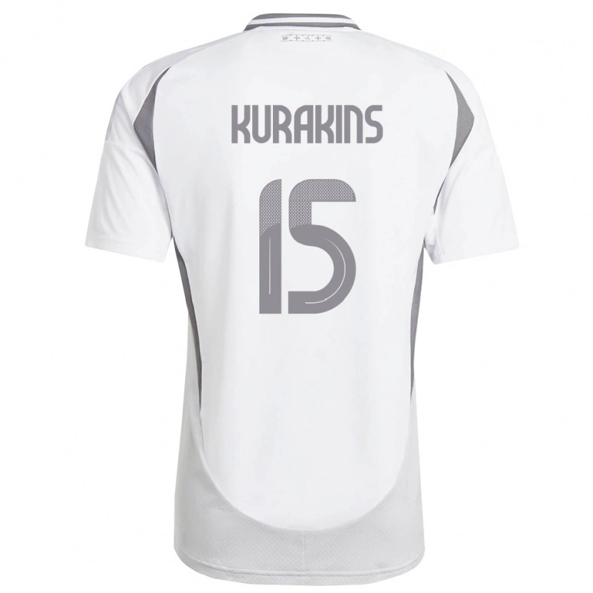 DanxenキッズラトビアDavids Kurakins#15白 ダークグレーアウェイシャツ26-28ジャージーユニフォーム
