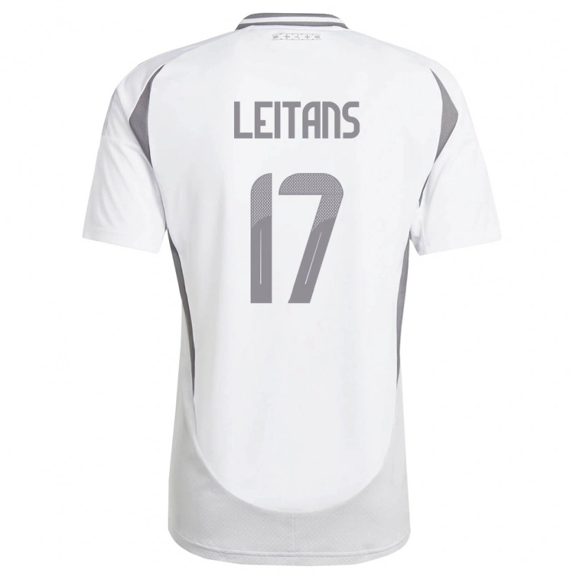 DanxenキッズラトビアGustavs Leitans#17白 ダークグレーアウェイシャツ26-28ジャージーユニフォーム