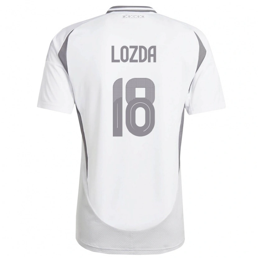DanxenキッズラトビアLinards Lozda#18白 ダークグレーアウェイシャツ26-28ジャージーユニフォーム