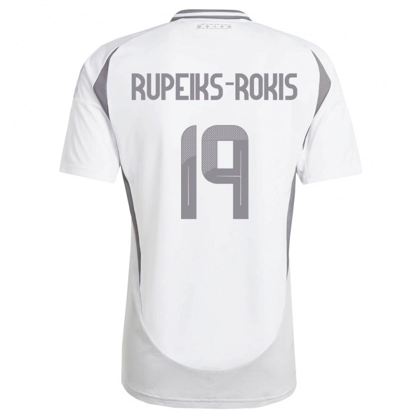 DanxenキッズラトビアJanis Rupeiks-Rokis#19白 ダークグレーアウェイシャツ26-28ジャージーユニフォーム