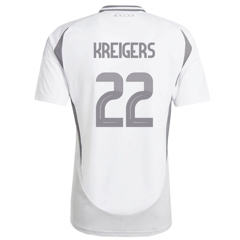 DanxenキッズラトビアEdvards Kreigers#22白 ダークグレーアウェイシャツ26-28ジャージーユニフォーム
