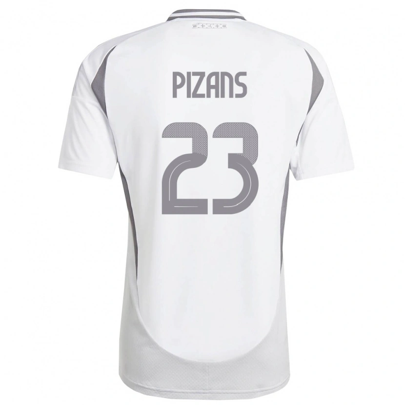 DanxenキッズラトビアRicards Pizans#23白 ダークグレーアウェイシャツ26-28ジャージーユニフォーム