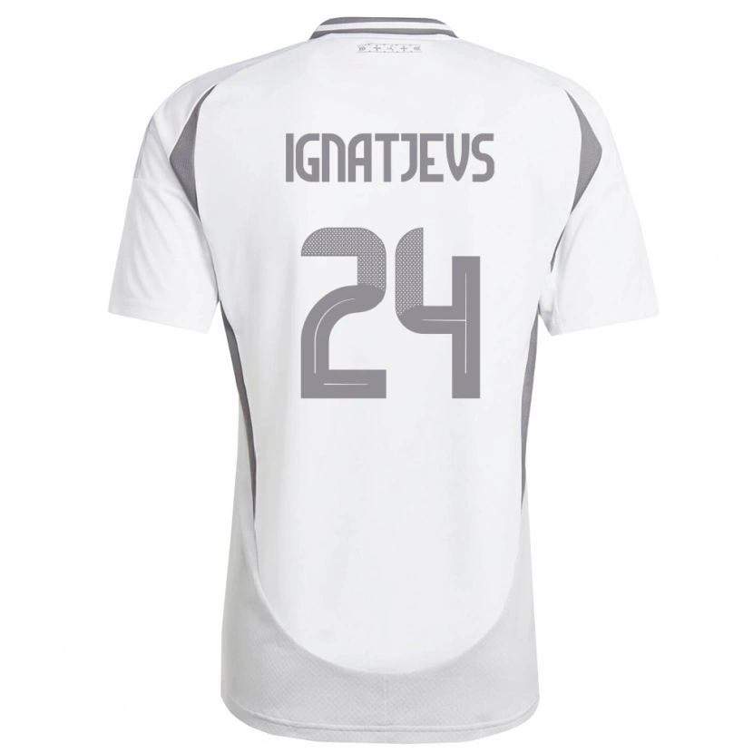 DanxenキッズラトビアDenis Ignatjevs#24白 ダークグレーアウェイシャツ26-28ジャージーユニフォーム