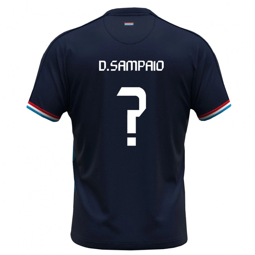 DanxenキッズルクセンブルクDavy Barbalinardo Sampaio#0ロイヤルブルー 赤アウェイシャツ26-28ジャージーユニフォーム