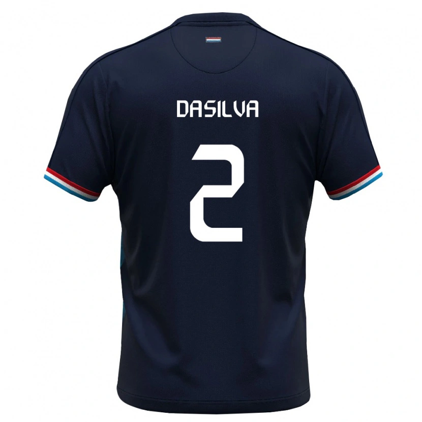 DanxenキッズルクセンブルクAston Da Silva#2ロイヤルブルー 赤アウェイシャツ26-28ジャージーユニフォーム