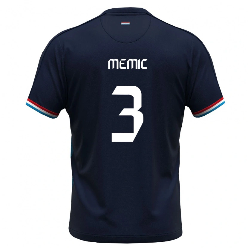 DanxenキッズルクセンブルクMak Memic#3ロイヤルブルー 赤アウェイシャツ26-28ジャージーユニフォーム