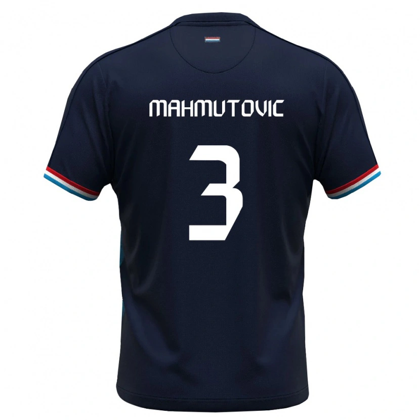 Danxenキッズルクセンブルクエネス・マフムトビッチ#3ロイヤルブルー 赤アウェイシャツ26-28ジャージーユニフォーム