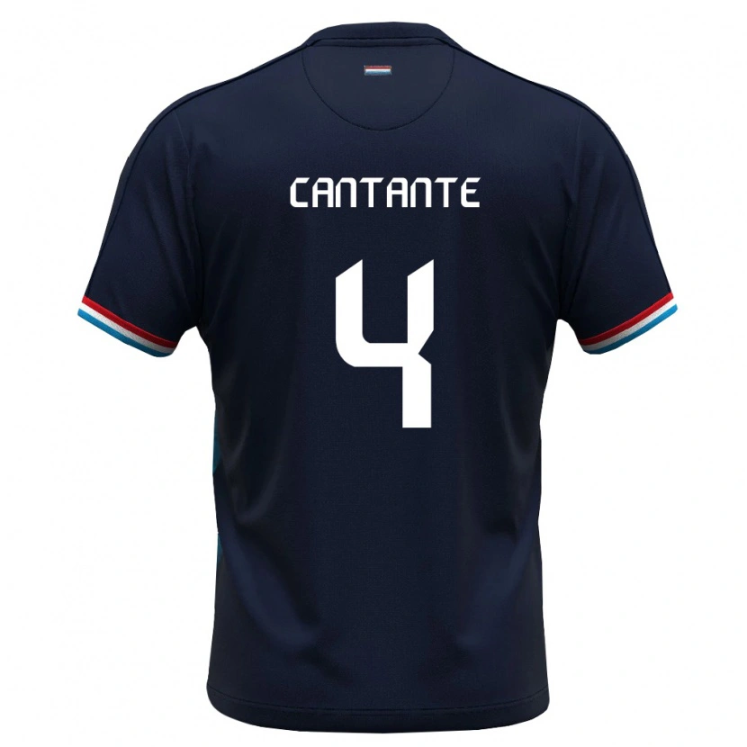 DanxenキッズルクセンブルクLucca Cantante#4ロイヤルブルー 赤アウェイシャツ26-28ジャージーユニフォーム