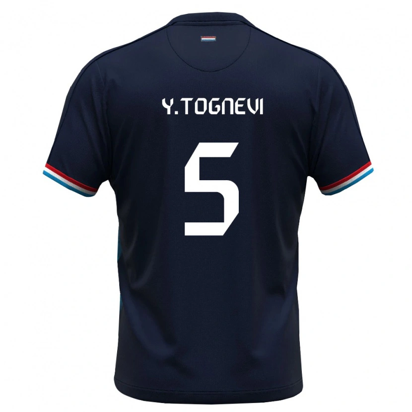 DanxenキッズルクセンブルクYao Edevi Elias Tognevi#5ロイヤルブルー 赤アウェイシャツ26-28ジャージーユニフォーム