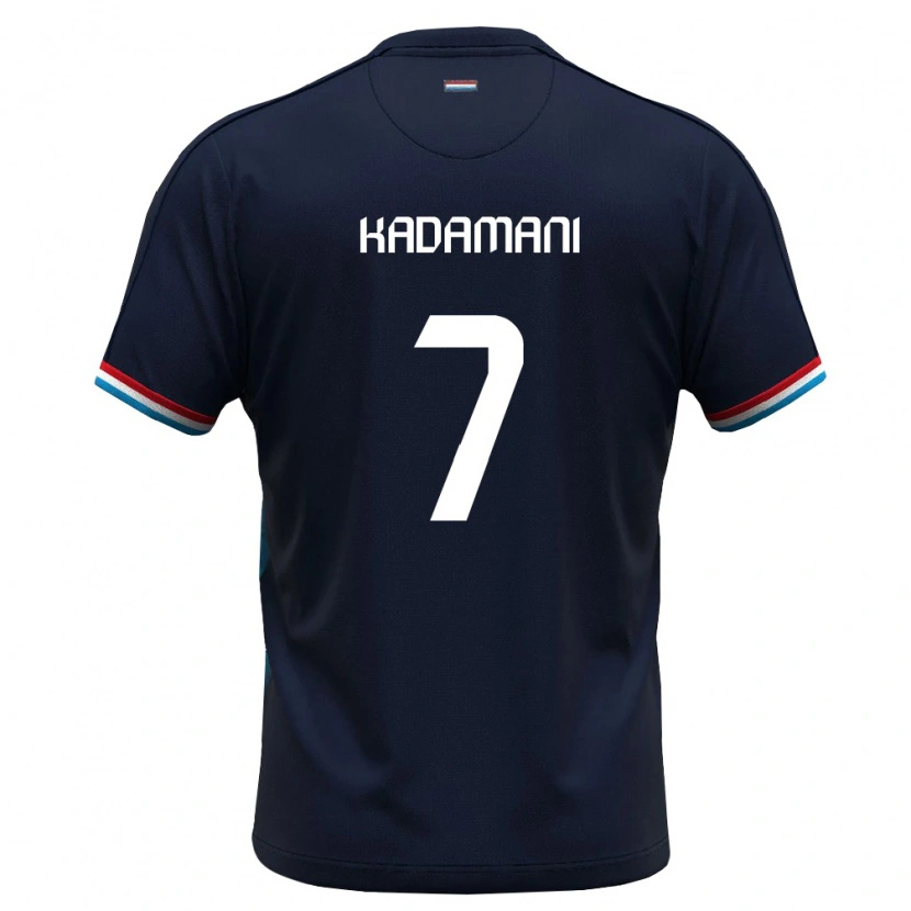 DanxenキッズルクセンブルクHamza Kadamani#7ロイヤルブルー 赤アウェイシャツ26-28ジャージーユニフォーム