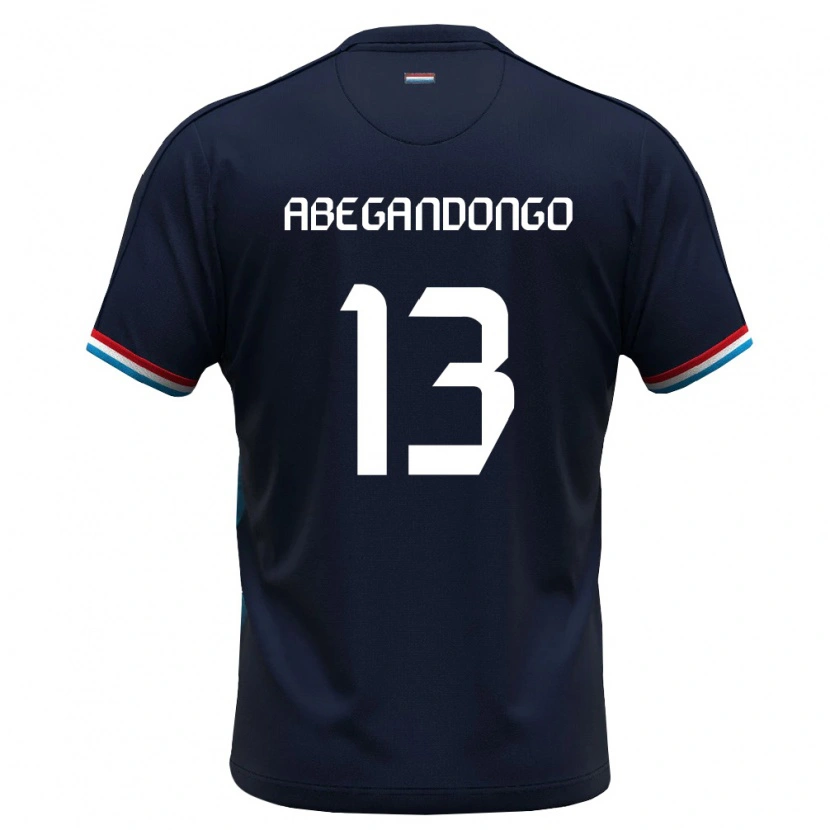 DanxenキッズルクセンブルクPrince Abega Ndongo#13ロイヤルブルー 赤アウェイシャツ26-28ジャージーユニフォーム
