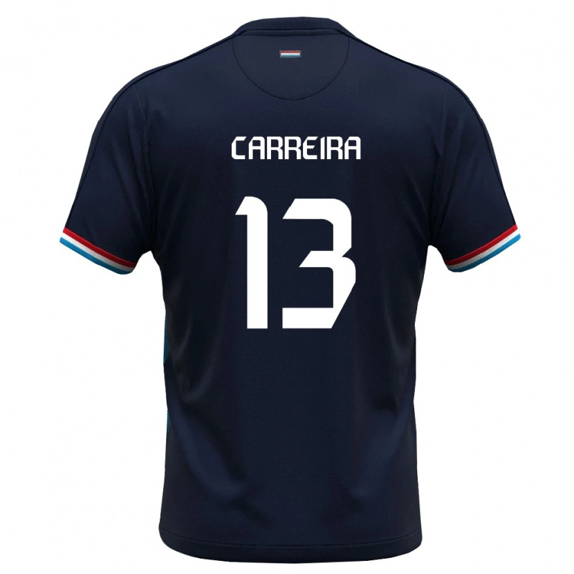 DanxenキッズルクセンブルクMateo Carreira#13ロイヤルブルー 赤アウェイシャツ26-28ジャージーユニフォーム
