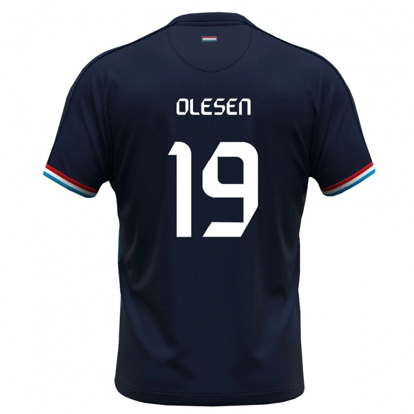 Danxenキッズルクセンブルクマティアス・フラガ・オレセン#19ロイヤルブルー 赤アウェイシャツ26-28ジャージーユニフォーム