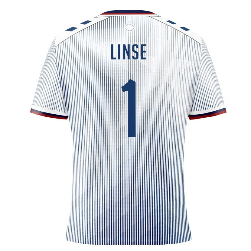 DanxenキッズプエルトリコMaximilian Linse#1ロイヤルブルー 白アウェイシャツ26-28ジャージーユニフォーム