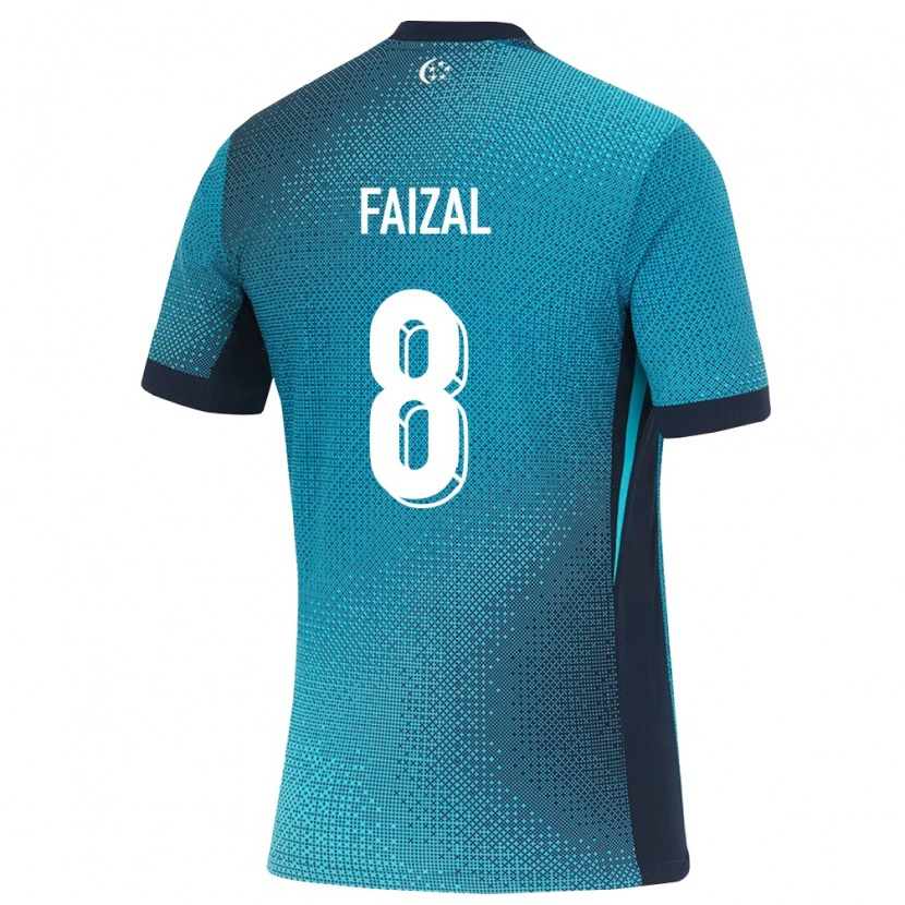 DanxenキッズシンガポールAdam Faizal#8ダークターコイズ 黒アウェイシャツ26-28ジャージーユニフォーム