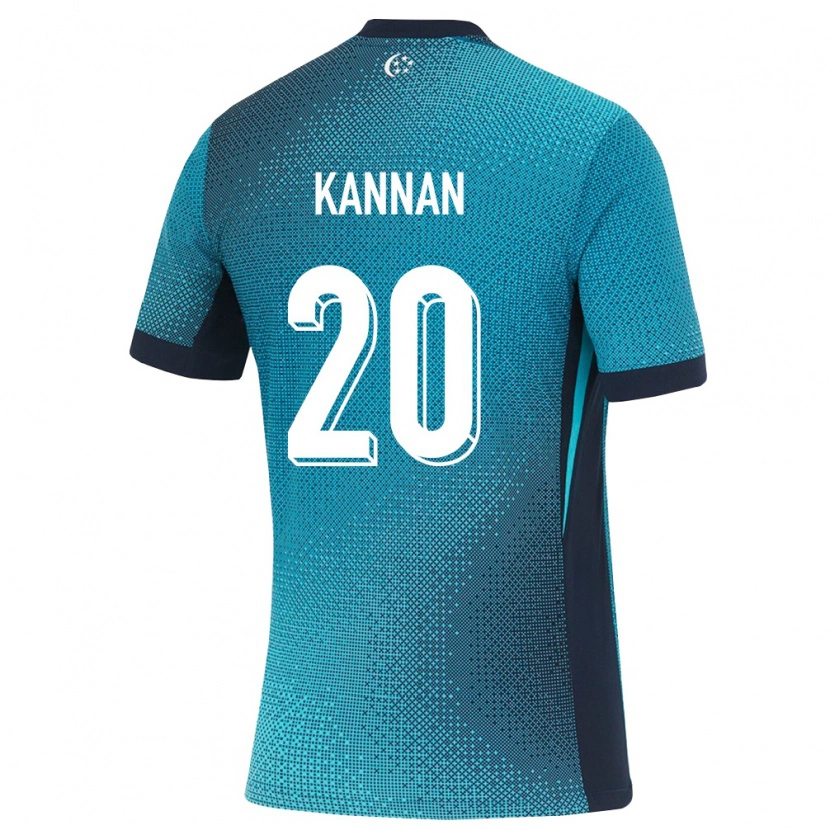 DanxenキッズシンガポールTaressh Kannan#20ダークターコイズ 黒アウェイシャツ26-28ジャージーユニフォーム