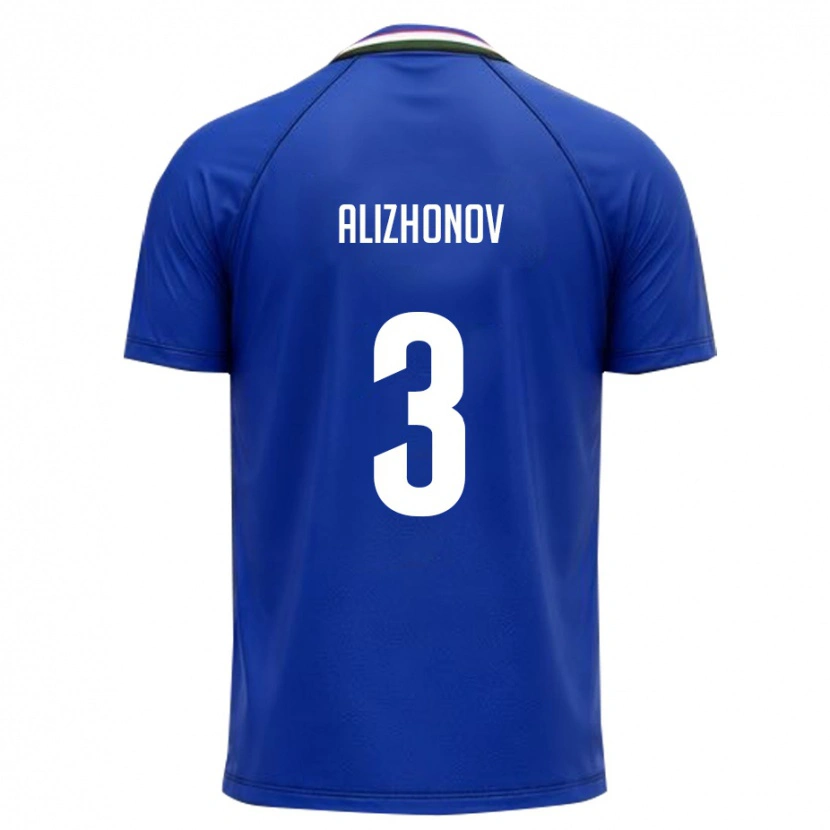 DanxenメンズウズベキスタンKhozhiakbar Alizhonov#3ロイヤルブルー 白ホームシャツ26-28ジャージーユニフォーム