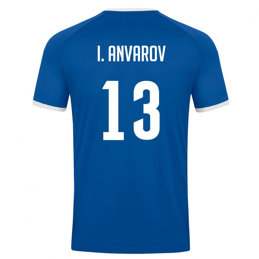 DanxenメンズウズベキスタンIslom Anvarov#13ロイヤルブルー 白ホームシャツ26-28ジャージーユニフォーム